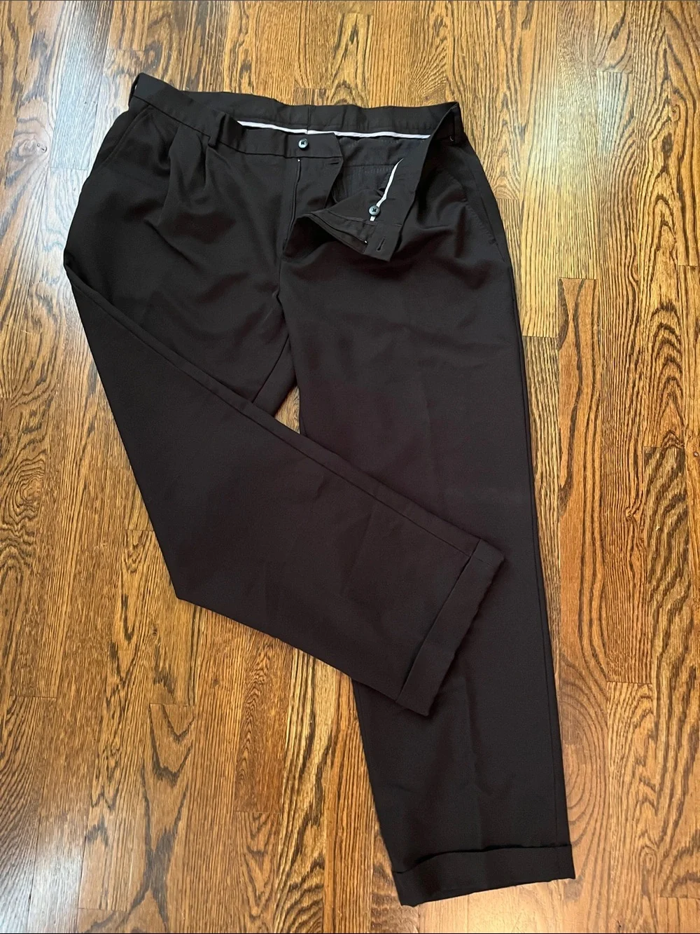 Van Heusen Men's Black Dress Pants - Flat Front